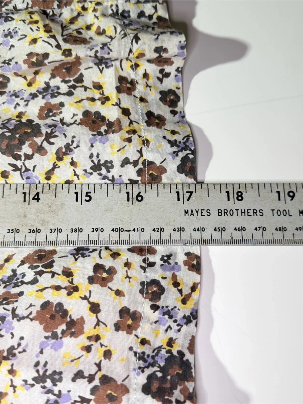 Old Navy Cream Floral Skater Skirt with Black Waistband